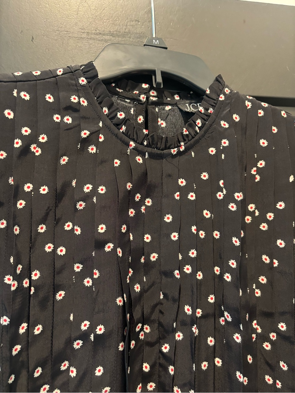 J. Crew Pintuck shift dress midnight floral print XXS NWT NEW pleated Sleeves - Picture 7 of 12